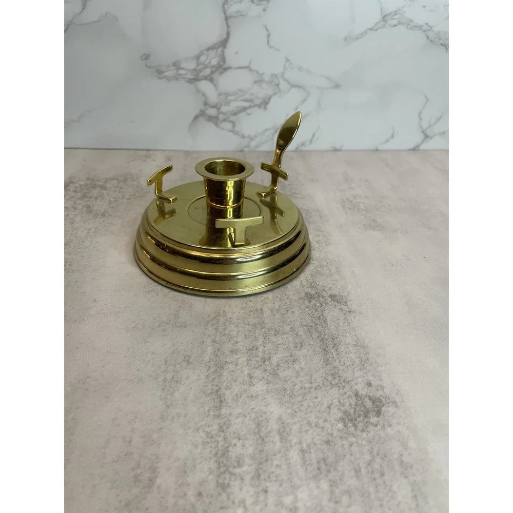 PartyLite Gold Tone Taperered Candle Holder Metal Base Home Decor 3"T - Picture 4 of 8